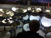 Tuning drum set John Otto's. John Otto from Limp Bizkit. backstage ...