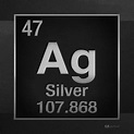 Periodic Table of Elements - Silver - Ag - Silver on Black Digital Art ...