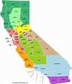 Mapa de California con condados y ciudades [PDF GRATUITO]