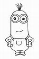 Minion Sonriendo para colorear, imprimir e dibujar – Dibujos-Colorear.Com