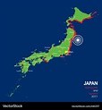 Japan earthquake map Royalty Free Vector Image