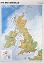 Physical geography map of the British Isles - Stock Image - E076/0136 ...