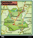 map of garmisch-partenkirchen with transport network Stock Vector Image ...