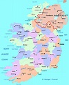 Mapa administrativo detallado de Irlanda con las principales ciudades ...