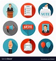 Vote political elections icons for Royalty Free Vector Image