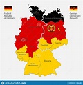 Mapa Del Mapa De Alemania Dividido En El Oeste Y Este De Alemania Con ...