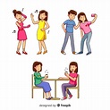 Free Vector | Collection of friends spending time together