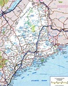 Large detailed roads and highways map of Maine with all cities ...