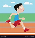Running athletic sport cartoon set Royalty Free Vector Image