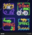 Spring Neon Signs Set Image & Photo (Free Trial) | Bigstock