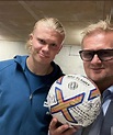Erling Haaland pose with father Alfie Haaland after scoring hat-trick ...