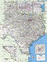 Texas state counties map with cities towns roads highway county