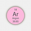Símbolo de argón elemento químico de la tabla periódica ilustración ...