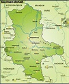 Karte von Sachsen-Anhalt als Übersichtskarte in Grün - Lizenzfreies ...