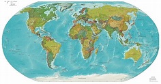 Large detailed political and relief map of the World. World political ...