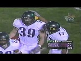 Oregon LB Kevin Mitchell intercepts a pass vs. Utah State 9-29-2001 ...