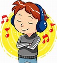 Svg Freeuse Stock Boy Listening To Music Clipart - Boy Listening Music ...