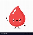 Cute happy smiling blood drop Royalty Free Vector Image