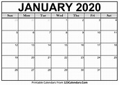 January 2020 Printable Calendar | 123Calendars.com