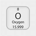 Oxygen symbol. Chemical element of the periodic table. Vector ...