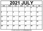 Printable July 2021 Calendar Templates - 123Calendars.com