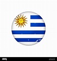 Icono bandera de Uruguay . Bandera brillante redonda. Ilustración ...