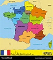 France map with regions and their capitals Vector Image