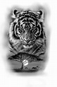 тигр эскиз Realistic Tiger Tattoo, Tatoo Tiger, Tiger Tattoo Sleeve ...