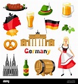 German icons set. Germany national traditional symbols Stock Vector ...