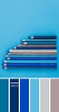 Blue Hue - Dark blue, Royal Blue , Blue Teal and Grey Color SCheme