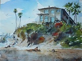 Watercolor Original One-of-a-kind artwork Laguna Beach paradise NOT A ...