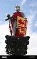 statue of Llywelyn ap Iowerth, or Llywelyn the Great in Conwy, North ...