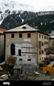 The rear of a typical Engadin-style house is seen in the center of S ...