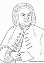 Malvorlage Johann Sebastian Bach | Persönlichkeiten | malvorlagen-seite.de