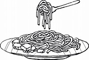 a plate of spaghetti coloring sheet - Coloring Pages