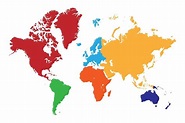 High resolution world map with continent in different color. 3331185 ...