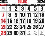 Calendário Julho 2024 - Imagem Legal
