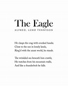 The Eagle - Alfred, Lord Tennyson Poem - Literature - Typography Print ...