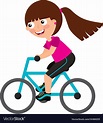 Little girl riding bicycle Royalty Free Vector Image