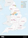 Esquema del mapa vectorial de los seis condados metropolitanos de ...