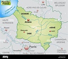Picardie in Frankreich als Umgebungskarte mit Nachbarländern mit ...