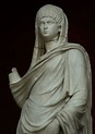 Statue of a Roman woman. White marble. Early 2nd century. Head is ...