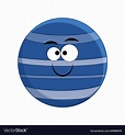 Cute cartoon neptune planet Royalty Free Vector Image