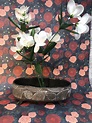 Ikebana Vase-Footed vase-Black ceramic-Ikebana vessel-japanese style ...