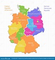 Mapa De Alemania Dividido En Regiones De División Administrativa Del ...