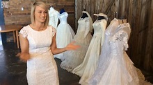 Bride puts generations of family wedding dresses on display - YouTube