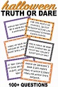Free Printable Halloween Truth or Scare Questions | Truth or dare ...