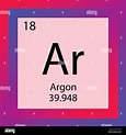 Ar Argon Chemical Element Periodic Table. Single element vector ...