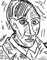 Self Portrait 1907 By Pablo Picasso coloring page | Free Printable ...