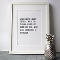 This Must Be The Place Talking Heads Typographic Lyric Poster – Text ...